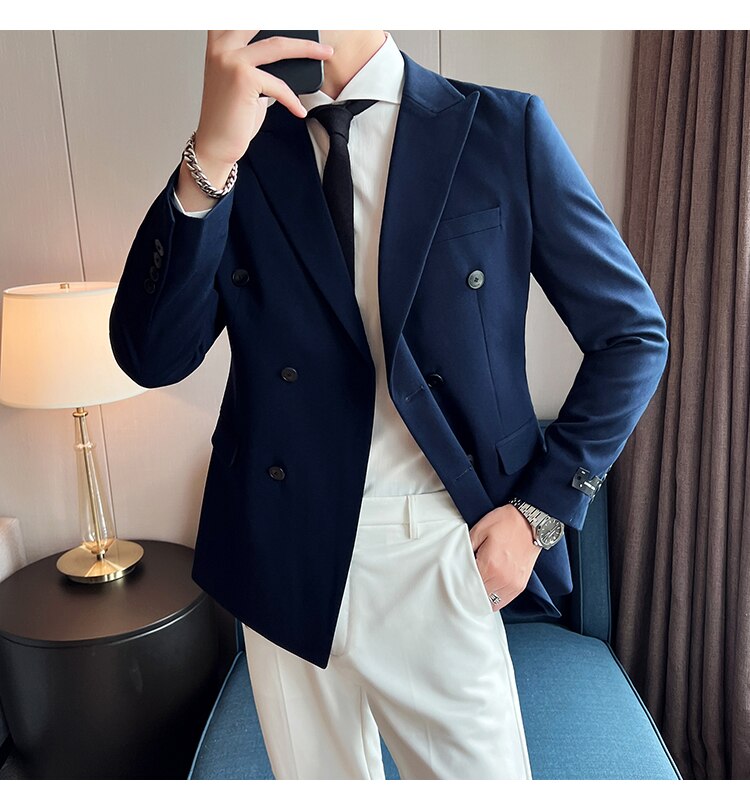 Blazer Masculino Abotoamento Duplo Elegante - Essencial Estilo EE018