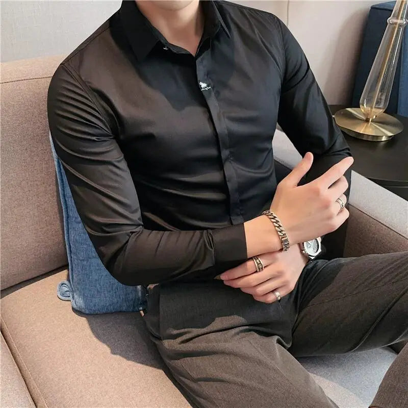 Camisa Social Slim Fit Masculina - Essencial Estilo EE033