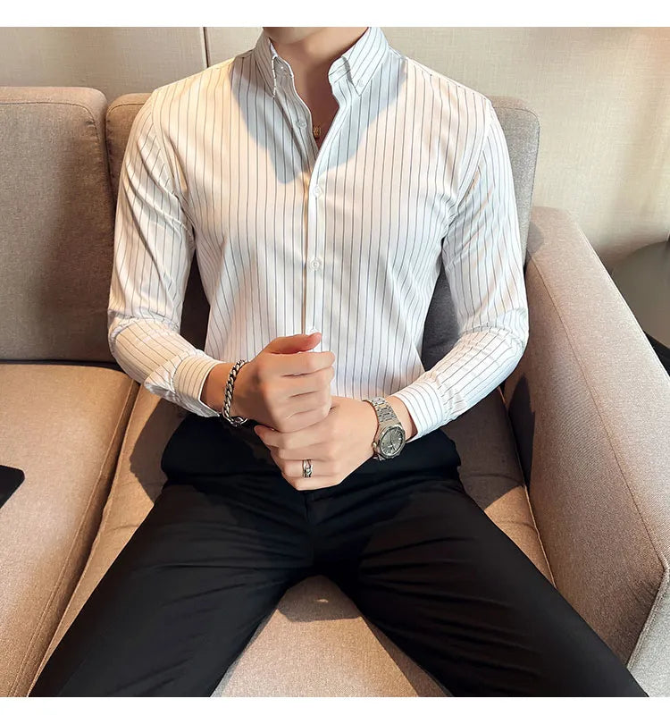 Camisa Social Slim Fit Masculina - Essencial Estilo EE008