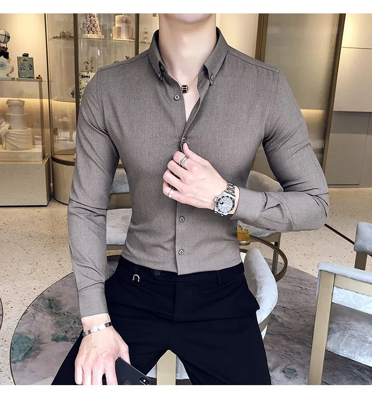 Camisa Social Slim Fit Masculina - Essencial Estilo EE028