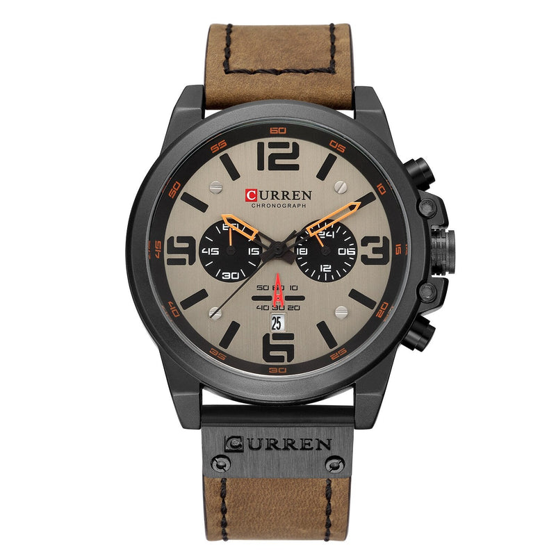 Relógio Masculino Curren Minimalista Pulseira de Couro