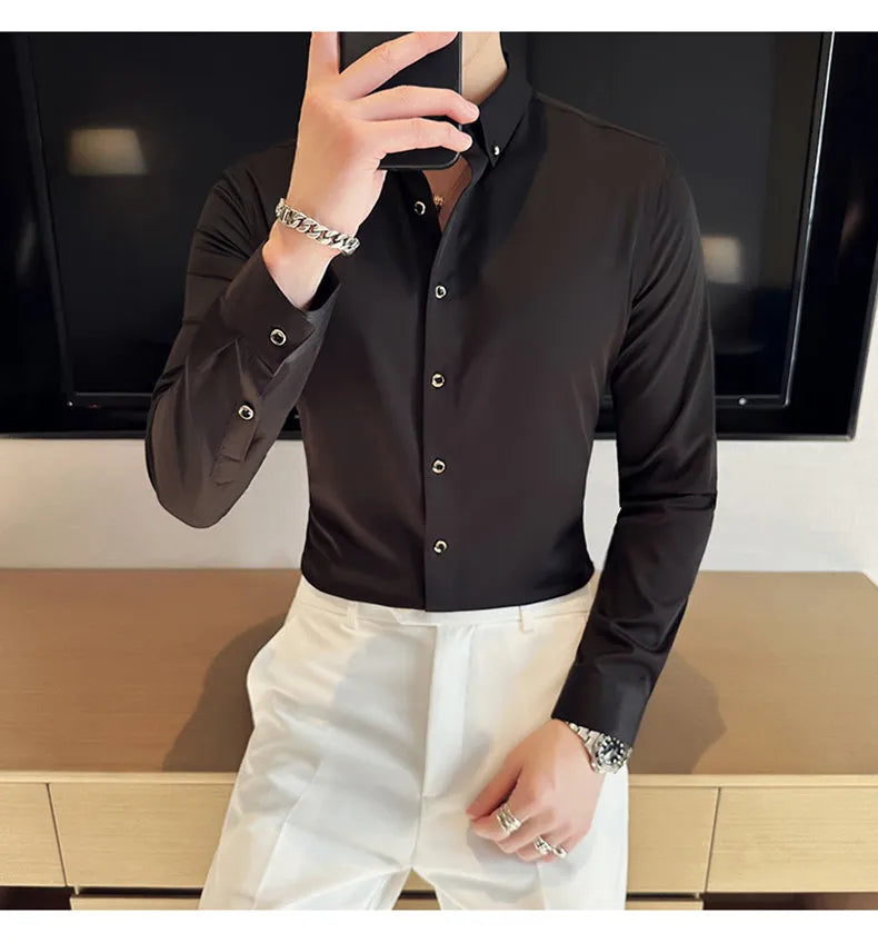 Camisa Social Slim Fit Masculina - Essencial Estilo EE069