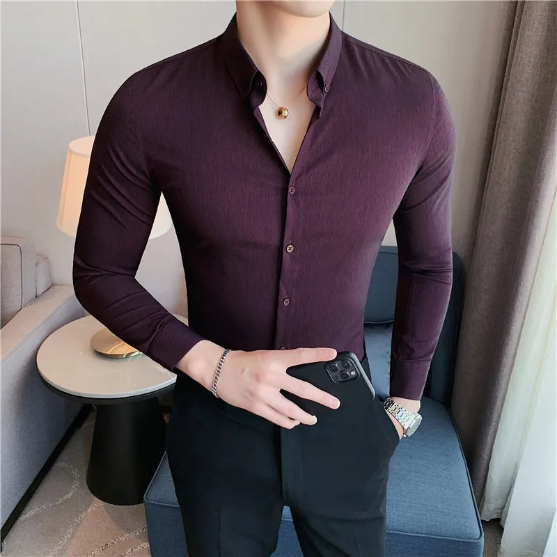 Camisa Social Slim Fit Masculina - Essencial Estilo EE055