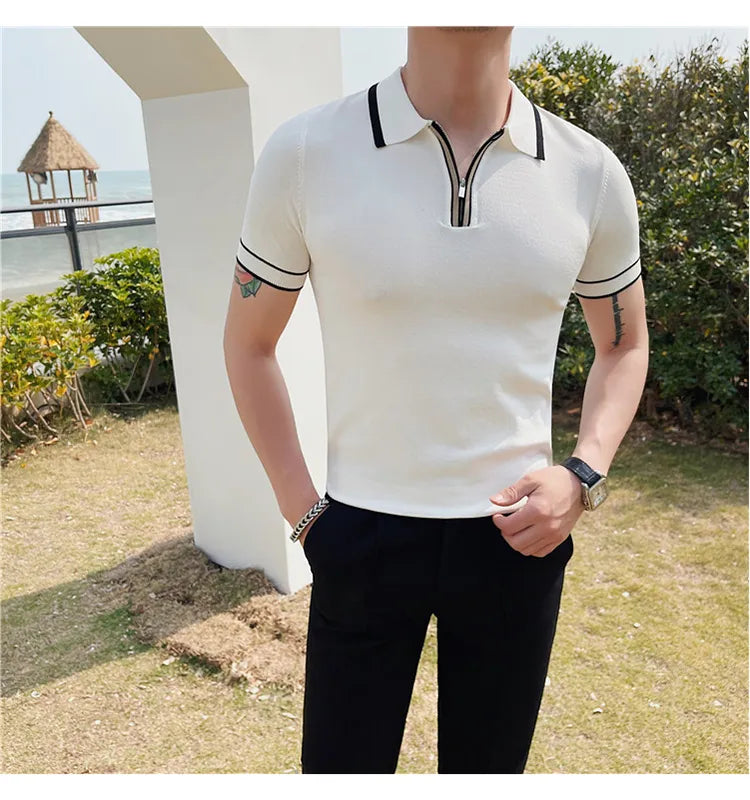 Camisa Polo Masculina de Tricot Essencial Estilo EE036