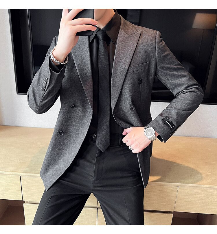 Blazer Masculino Abotoamento Duplo Elegante - Essencial Estilo EE018