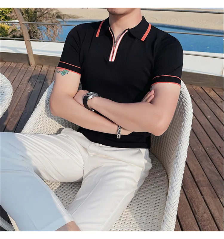 Camisa Polo Masculina de Tricot Essencial Estilo EE036