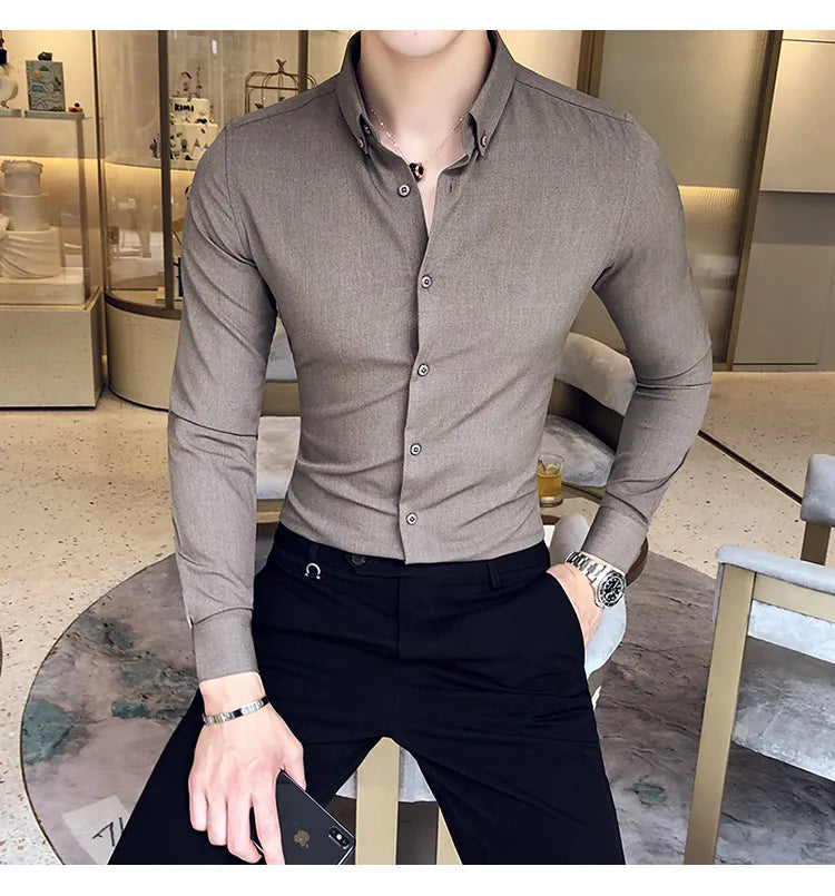 Camisa Social Slim Fit Masculina - Essencial Estilo EE028