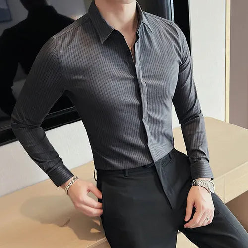 Camisa Social Slim Fit Masculina - Essencial Estilo EE039