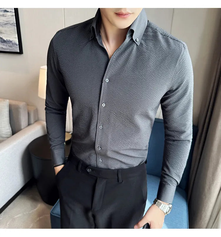 Camisa Social Slim Fit Masculina - Essencial Estilo EE011