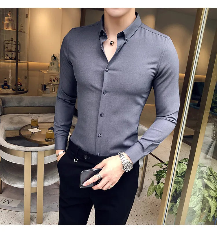 Camisa Social Slim Fit Masculina - Essencial Estilo EE028