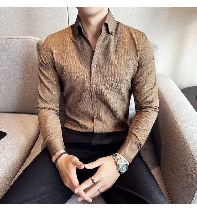 Camisa Social Slim Fit Masculina - Essencial Estilo EE011