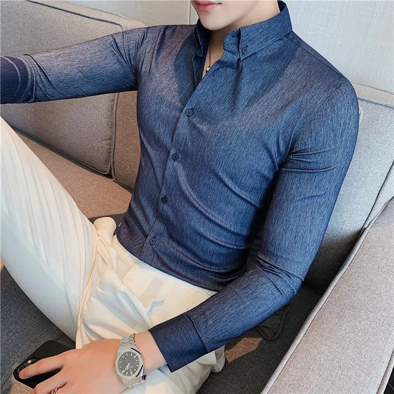 Camisa Social Slim Fit Masculina - Essencial Estilo EE055