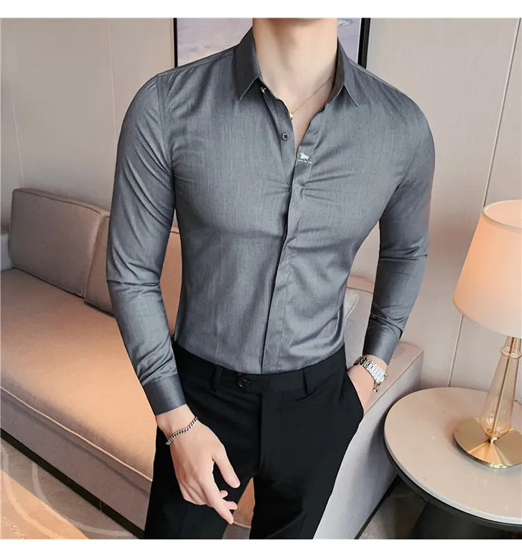 Camisa Social Slim Fit Masculina - Essencial Estilo EE033