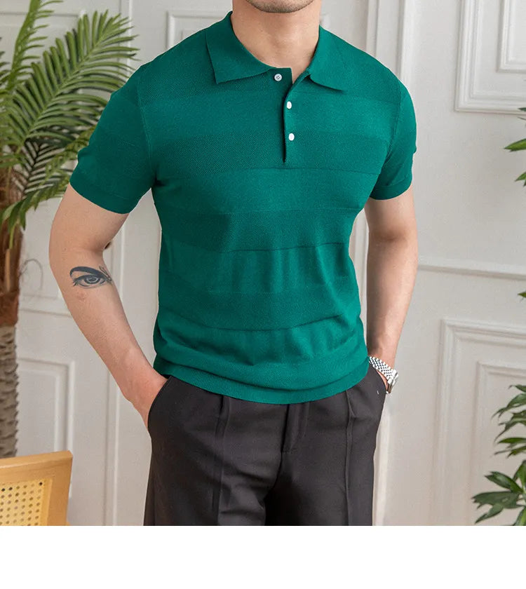 Camisa Polo Masculina de Tricot Essencial Estilo EE086