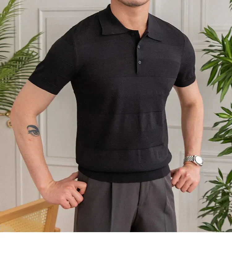 Camisa Polo Masculina de Tricot Essencial Estilo EE086