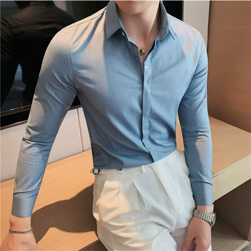 Camisa Social Slim Fit Masculina - Essencial Estilo EE033