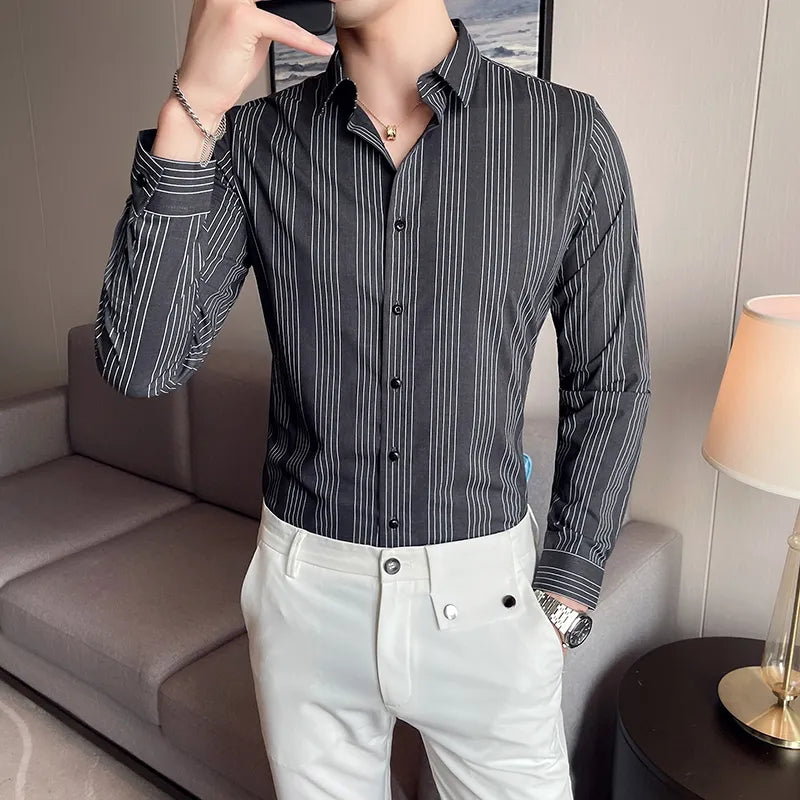 Camisa Social Slim Fit Masculina - Essencial Estilo EE032