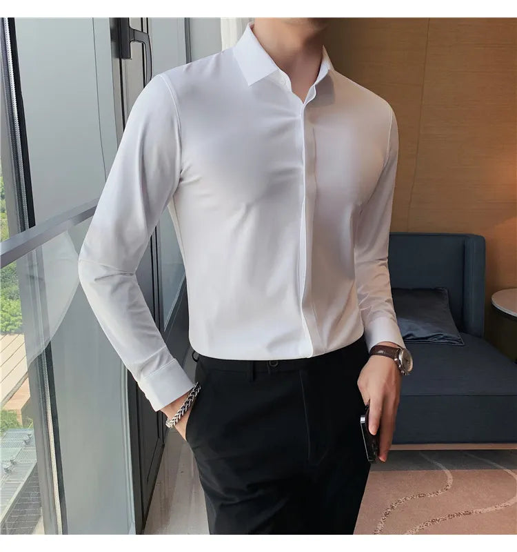 Camisa Social Slim Fit Masculina - Essencial Estilo EE048